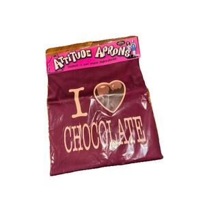 Attitude Aprons I Heart Chocolate I Love Chocolate Brown One Size Fits Most New